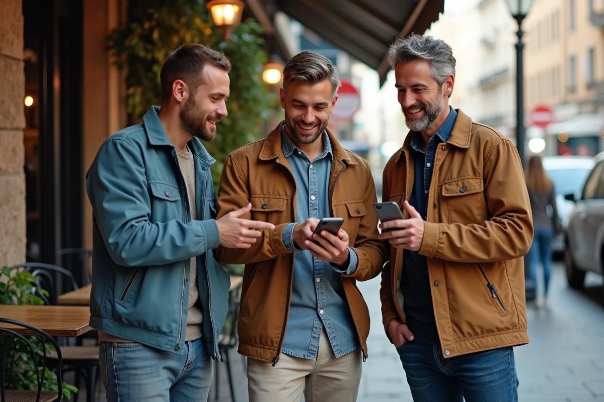 Trois hommes discutant autour d